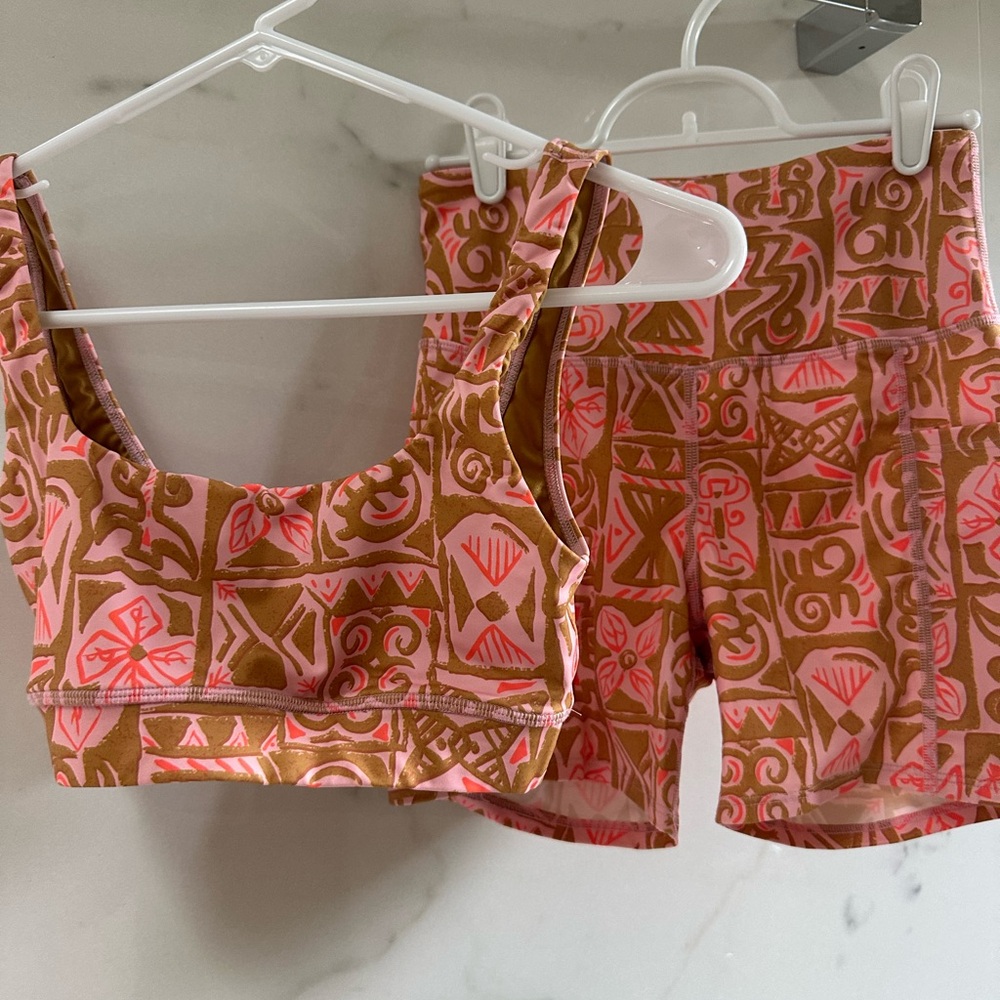 Billabong Pink and Brown Athletic Shorts